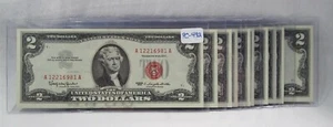 10 Consecutive 1963 $2 Red Seal Notes Offset Printing Error PC-492 - Picture 1 of 12