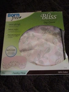 New Born Free Bliss Stillkissen Fütterungskissen Schonbezug Deko Blatt Rosa - Bild 1 von 5