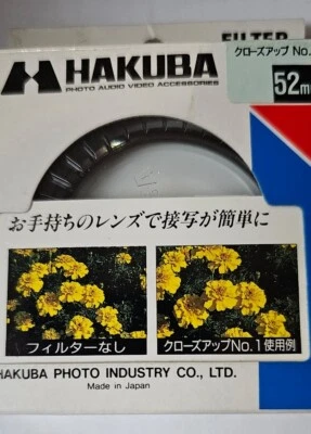 52mm Close Up Macro No.1 #1 Glass Lens filter Made in Japan Hakuba E-52 52 mm - Image 1 of 4