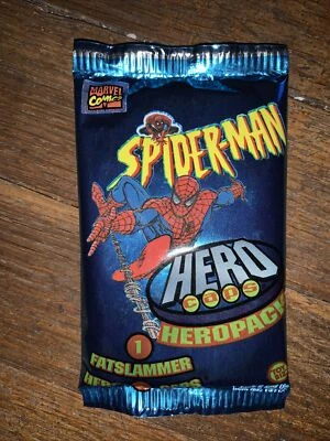 Spiderman Hero caps Marvel Pogs vintage sealed pack pog milk caps - Image 1 of 2