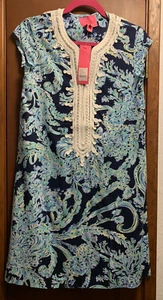 Lilly Pulitzer Madia Tunic Dress High Tide Navy Scuba Doo XS - Picture 1 of 4