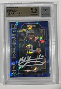 MAC JONES SIGNED 2021 PANINI PRIZM NEW RECRUITS BLUE ICE RC 40/99 BGS 9.5 Auto - Picture 1 of 2