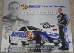 2012 Matt Hagan Aaron's "2nd Version" Dodge Charger Funny Car NHRA Hero Card - Picture 1 of 1
