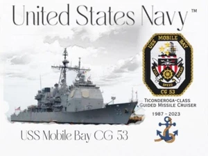 USS MOBILE BAY CG-53 CRUISER   -  Postcard