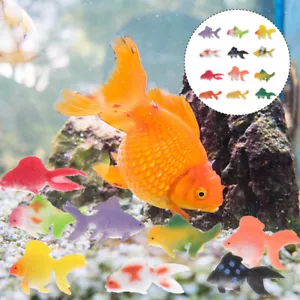 12 Pcs Child Colorful Fish Toy Set. Bath Floating Large Fake - Picture 1 of 12