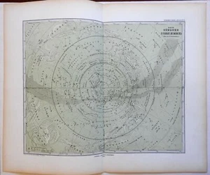 Mapa Estelar Southern Night Sky Constelaciones Zodiaco 1874 Stieler mapa detallado - Imagen 1 de 6