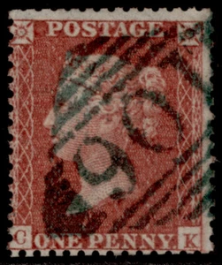 GB QV SG29, 1d red-brown LC14, USED. Cat £500. GREEN POSTMARK CK - Picture 1 of 1