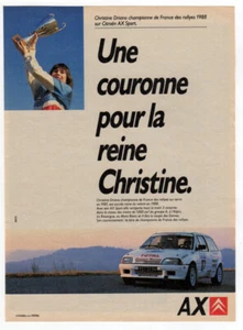 1989 CITROEN AX Vintage Original Print AD Christine Driano French rally champion - Picture 1 of 1