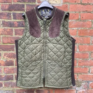 Vintage Barbour Hunting Gilet Men’s Large Quilted Shooting Vest Made In England - Picture 1 of 16