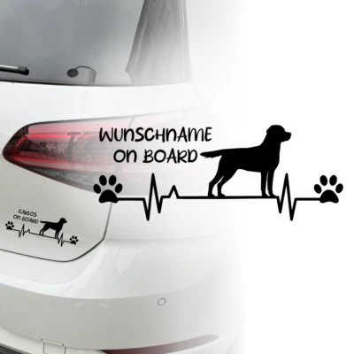 UNIDAMO Labrador Auto Aufkleber | Wunschname on Board | Hund | Farben | Sticker 354