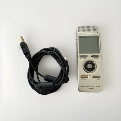 Olympus DM-450 Digital Voice Recorder Silver Portable - Image 1 of 4