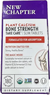 New Chapter Bone Strength Take Care 180 Vegetarian Slim Tabs EXP2026+ NEW - Image 1 of 2