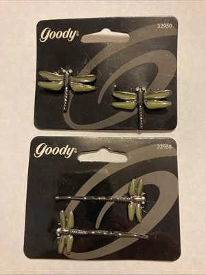Goody Dragonfly Hair 2 Button Clips & 2 Bobby Pins 1999 New (2 Diff. Sets) G28 - Image 1 of 4
