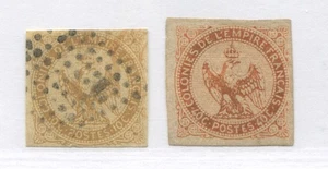 France 1859 French Colonies 10c and 40c used - Picture 1 of 1