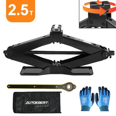 2.5T Scissor Jack With Enlarged Base Car Van Wind Up Tyre Lift Emergency Tool - image 1 of 4