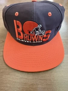 Vintage Cleveland Browns Hat Snapback Cap 90s Y2K Football NFL Eastport Brand - Picture 1 of 5