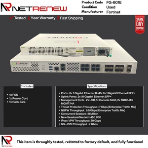 Fortinet FG-601E  FortiGate 600E   Next Generation Firewall - Picture 1 of 1
