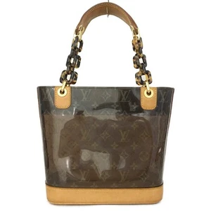 Louis Vuitton Monogram Vinyl Cabas Ambre PM Shoulder Tote Bag Brown/3BF0652 - Picture 1 of 12