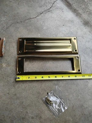 Baldwin Brass 10” Letter Box Plate  Spring Tension  Polished Brass New Old Stock - Image 1 of 4