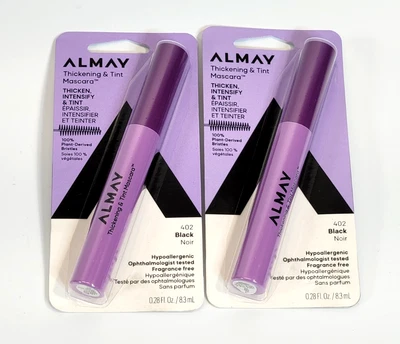 LOT OF 2 Almay Thickening & Tint Mascara (402 Black) New 0.28 Fl Oz - Image 1 of 4