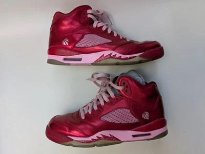 Nike Air Jordan 5 Retro Medio Día de San Valentín Talla 7Y 8.5 Mujer (GS) Rojo Rosa Foto 1 de 4