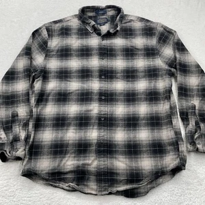 Pendleton Woolen Mills Shirt Mens XL White Black Plaid Flannel Barn Mason - Picture 1 of 8