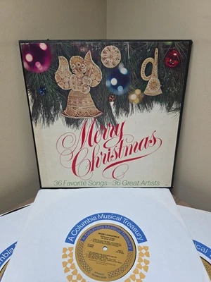 Merry Christmas 36 Favorite Songs - 1975 Vinyl 3xLP Columbia Musical Treasury EX - Image 1 of 4