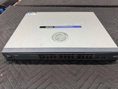 Linksys SR2024 1000Mbps Cisco Systems 24 Port 10/100/1000 Gigabit Switch - Image 1 of 2
