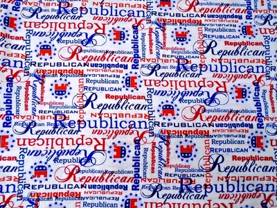 Tela de algodón rojo blanco azul elefante del Partido Republicano 44x145" (4 yardas) Foto 1 de 2