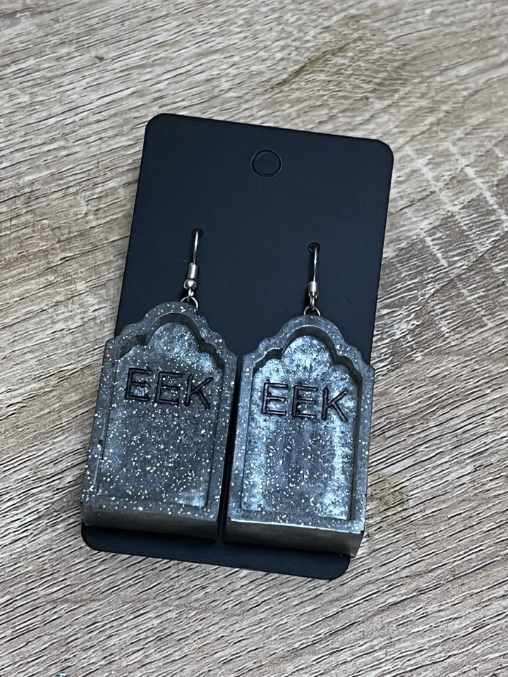 Серьги с надгробиями ручной работы - идеально подходят для Хэллоуина - Изображение 1 из 1