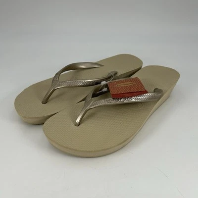 Havaianas Plataforma Alta Gris/Dorado Claro Talla 38 - Nuevo Con Etiqueta Foto 1 de 4