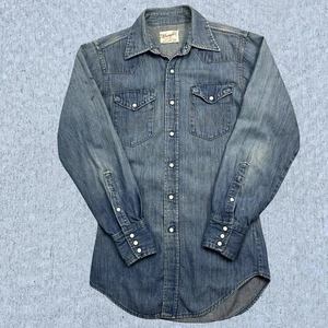 Vintage 60er 70er Wrangler Sanforized Pearl Snap Jeanshemd Western Herren 14,5-33 - Bild 1 von 6