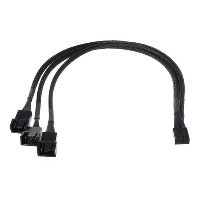 12V 30CM 3Pin Fan PWM 1 to 3 Way Power Supply Extension Cable Y Splitter COrd - Image 1 of 4