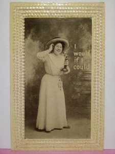 I Would I Could Frau auf Kerzenleuchter Telefon DB Prägeband - Bild 1 von 2