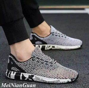 Air Mesh Men Summer Sport Shoes Low Light Flat 2020 Men's Sneakers - Picture 1 of 8