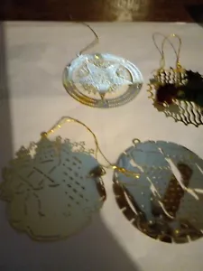 Unicef etched gold-plated Holiday symbols around the world Christmas ornaments - Picture 1 of 5