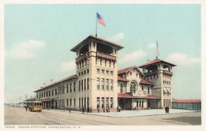Charleston, South Carolina Postcard  Union Station Trolley c 1915  L4 - Picture 1 of 2