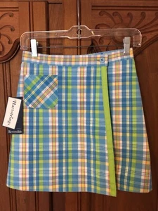 Hartstrings Girls Size 14 Reversible Plaid / Sea print Wrap Around Skirt NWT - Picture 1 of 3