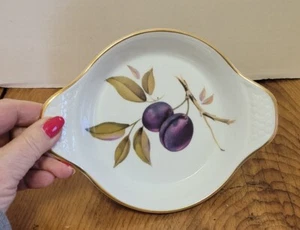 Royal Worcester Evesham Gold 7 1/4" Handled Candy Dish underplate ENGLAND Used - Picture 1 of 3