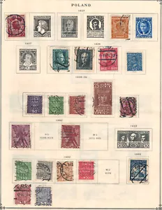 Estampillas usadas muy finas de Polonia 1927-34 con bisagras en la lista: 2 caras - Imagen 1 de 2