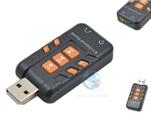 AUDIOKARTE 8.1 EXTERN USB 2.0 PC LAPTOP ADAPTER 3D SOUND ADAPTER SCHWARZ - Bild 1 von 1