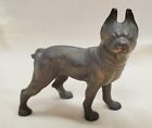 Figurine Vintage Boston Terrier Boxer Dog en bronze coulé 3 pouces de haut X 3 1/4"" de long