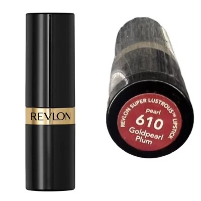 Revlon # 610 Super Lustrous Lipstick Creme Goldpearl Plum 0.15 fl oz Sealed New - Image 1 of 4