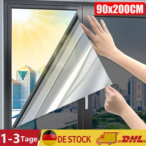 2M Spiegelfolie Fenster Sichtschutz Sonnenschutzfolie von aussen Blickdicht - Bild 1 von 15