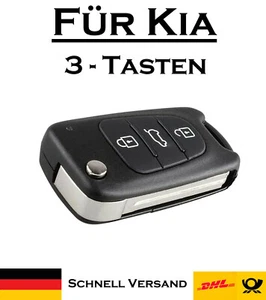 1x Klappschlüssel Gehäuse für Kia - Ersatz 3 Tasten PKW Fernbedienung KS06 - Picture 1 of 6