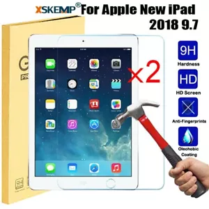 2Pcs For iPad 6th 5th 9.7 in Generation Tempered Glass Screen Protector HD Clear - Picture 1 of 15