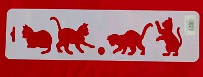 PLACA PINTURA MYLAR STENSOURCE GATITOS JUGUETONES GATO BOLA DORMIR NUEVA 1990 STS911 Foto 1 de 4