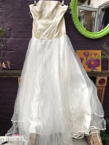 Alchera, wedding dress/bridesmaid. Tulle silky long full dress. Lace bodice. - Picture 1 of 3