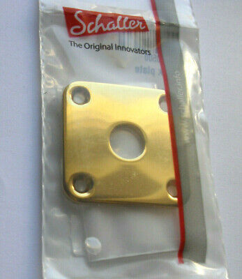 Schaller 4-hole socket plate jack plate, curved gold incl. screws