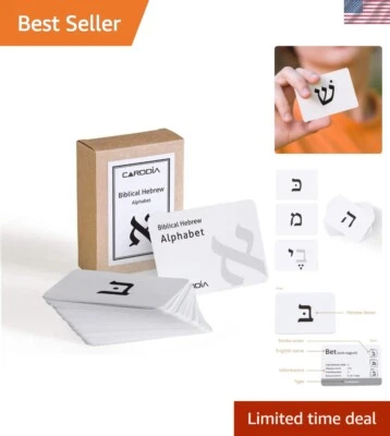 Durable Biblical Hebrew Alphabet Flashcards - 53 Cards with Stroke Orders - Image 1 of 4